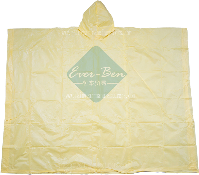 013 Adult PVC Yellow Rain Poncho Manufacturer